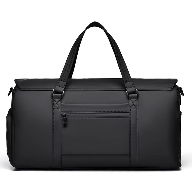 Mens Large Capacity PU Duffel Bag with Shoes Compartment