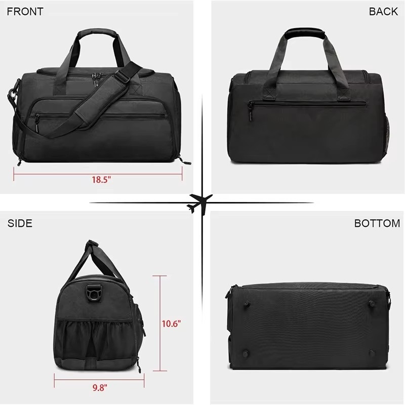 Fitness Workout Sports Travel Duffle Gym Bag With Wet Pocket amd Shoes Compartment