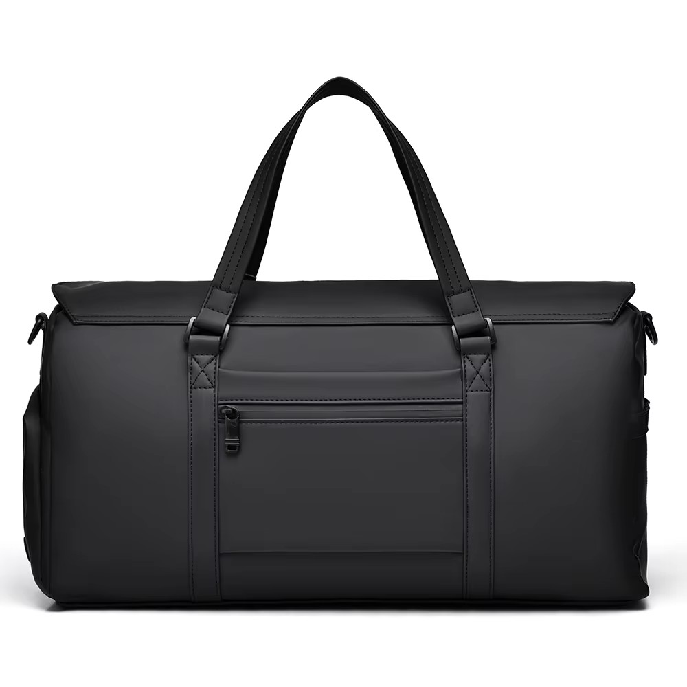 Mens Large Capacity Fitness Gym PU Duffel Bag with Shoes Compartment