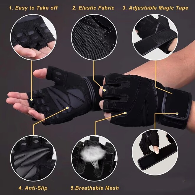 Comfort Fitness Exercise Wrist Support Cross Training Gloves