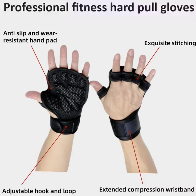 Comfortable Breathable Workout Protector Half Finger Weight Lifting Hand Glove