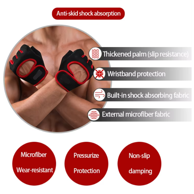 Non Slip Weightlifting Cycling Motorcycle Gym Sports Gloves