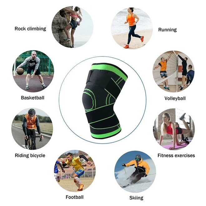 Compression Basketball Running Knee Support With Strap