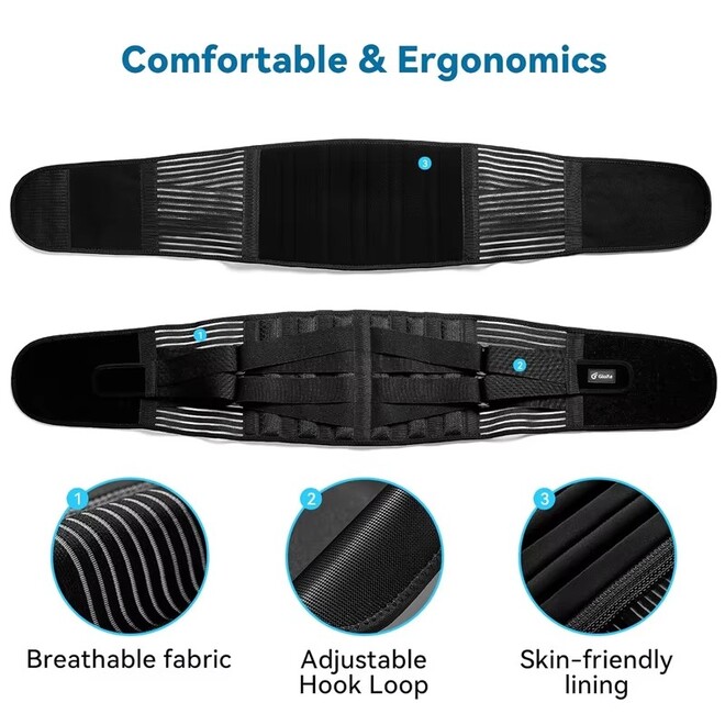 Double Pressure Highly Breathable Ergonomic Design Waist Support